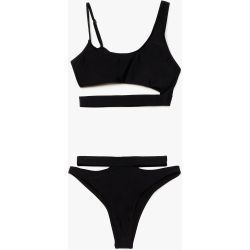 Womens Bikini Brassière Asymétrique & Culotte Échancrée À Découpes Alerte À Mali-Coupe - Nasty Gal - Modalova