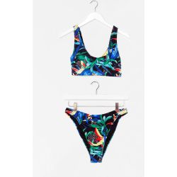 Womens Bikini Brassière & Culotte Haute À Imprimé Tropical Sous Les Sunlights Des Tropiques - Nasty Gal - Modalova