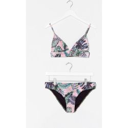 Womens Bikini Haut Triangle & Culotte Taille Basse À Imprimé Tropical Rdv À Venice Beach - Nasty Gal - Modalova