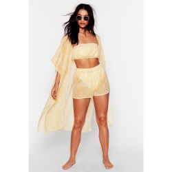 Ensemble de plage 3-pièces à imprimé feuilles Je suis paréo pour une session plage - NastyGal - Modalova