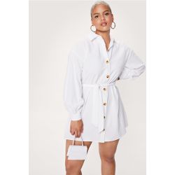 Womens Grande Taille - Dressing Gown Chemise Ceinturée À Boutons Contrastants Je Ne Changerai Pas D'Avis - Nasty Gal - Modalova