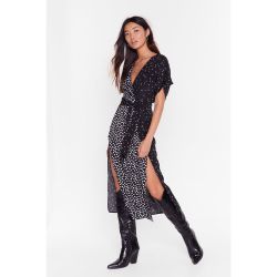 Womens Dressing Gown Effet Portefeuille À Imprimés Contrastants Que Des Bonnes Choses - Nasty Gal - Modalova