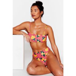 Womens Bikini Brassière & Culotte Haute À Imprimé Vichy Et Citrons Donne Signe De Vichy - Nasty Gal - Modalova
