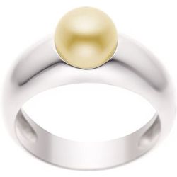 Bague Véritable Perle de Culture d'Eau Douce - Jonc en Argent 925 Millièmes Rhodié - - PERLINSTINCT - modalova