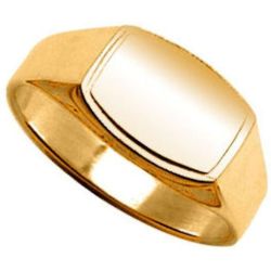 Chevalière Bague Anneau Rectangulaire Arrondi Vermeil (Or 750 sur Argent 925) - SO CHIC BIJOUX - Modalova