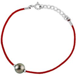 Bracelet Lien Nylon Tressé de couleur Véritable Perle de Culture de Tahiti - NOVA DIAMONDS - modalova