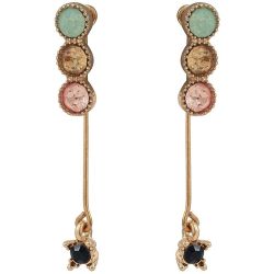 Boucles d'oreilles pendantes avant-arrière ornées d'une barre et de perles fantaisie - OLIVER BONAS - Modalova
