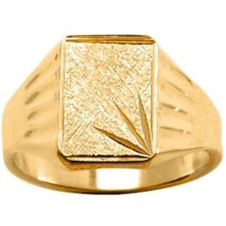 Chevalière Bague Anneau Rectangulaire Motif Strié Effet Pailleté Vermeil (Or 750 sur Argent 925) - SO CHIC BIJOUX - Modalova