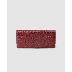 Portefeuille gravé bordeaux avec fermoir broche grand format - EL CORTE INGLES - Modalova