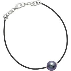 Bracelet Lien Nylon Tressé de couleur Véritable Perle de Culture d'Eau Douce Black Tahiti - NOVA DIAMONDS - modalova