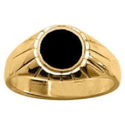 Chevalière Bague Anneau Circulaire Rond Onyx Vermeil (Or 750 sur Argent 925) - SO CHIC BIJOUX - Modalova