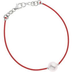 Bracelet Lien Nylon Tressé de couleur Véritable Perle de Culture d'Eau Douce Blanche - NOVA DIAMONDS - modalova