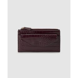 Portefeuille gravé bordeaux avec fermoir broche grand format - EL CORTE INGLES - Modalova