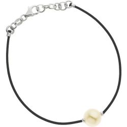 Bracelet Lien Nylon Tressé de couleur NOIRE Véritable Perle de Culture d'Eau Douce Gold - NOVA DIAMONDS - modalova