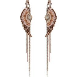 Boucles d'oreilles avant-arrière avec aile ornée de perles fantaisie et chaîne - OLIVER BONAS - Modalova