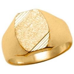 Chevalière Bague Anneau Tonneau Strié Diagonale Vermeil (Or 750 sur Argent 925) - SO CHIC BIJOUX - Modalova