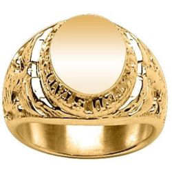 Chevalière Bague Anneau US Marine Corps Ovale Vermeil (Or 750 sur Argent 925) - SO CHIC BIJOUX - Modalova