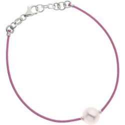 Bracelet Lien Nylon Tressé de couleur Véritable Perle de Culture d'Eau Douce Blanche - NOVA DIAMONDS - modalova