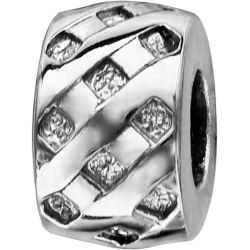 Charm Perle Stopper Pour bloquer vos Charms sur votre Bracelet Disque Quadrillage Argent 925 - SO CHIC BIJOUX - modalova