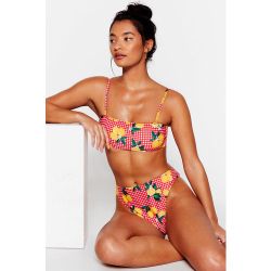 Womens Bikini Brassière & Culotte Haute À Imprimé Vichy Et Citrons Donne Signe De Vichy - Nasty Gal - Modalova