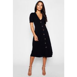 Robe droite de grossesse longueur midi, 3/4 col rond manches courtes - BOOHOO MATERNITY - Modalova