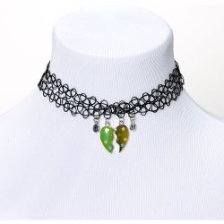Ras-de-cou d’humeur best friends effet tatouage avec sequins fleurs et cœur brisé - Lot de 2 - Claire's - Modalova