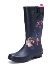 SOCOFY Soft Bottes de pluie en caoutchouc naturel à fleurs antidérapantes et imperméables à talons bas - Newchic - Modalova