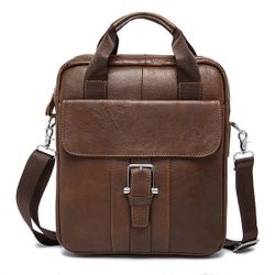 Sac à bandoulière en cuir véritable Porte-bagages Affaires Vintage Sac à main à double usages - Newchic - Modalova