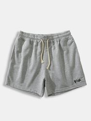 Short d'entraînement en coton brodé Short de détente décontracté à cordon de sport confortable avec poches multiples - Newchic - Modalova