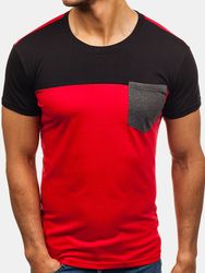 Mens élégant hit couleur patchwork tops t-shirt décontracté t-shirt col rond - Newchic - Modalova