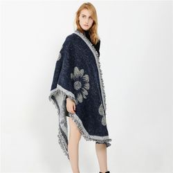 S Chaud Imprimer Cachemire Écharpe En Plein Air Casual Casual Coupe-Vent Vogue Soft Grande Fleur Motif Écharpe - Newchic - Modalova