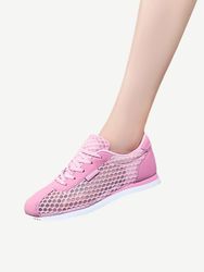 Saison nouvelle maille respirante creuse à fond plat chaussures de course de sport chaussures décontractées bas pour aider les étudiants chaussures en maille - Newchic - Modalova