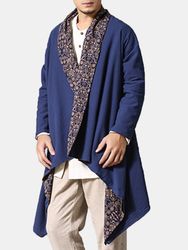 Trench-coat portable à double faces Chemise en lin de coton Cardgans Vêtements ethniques décontractés réversibles - Newchic - Modalova