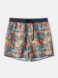 Shorts d'impression de motifs tropicaux Cargo Pocket Design Short de planche léger à cordons - Newchic - Modalova