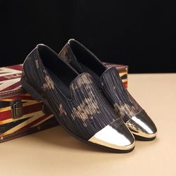 S Micorfiber Stripe Detial Cap Toe Slip Resistant Slip On Chaussures Formelles En Cuir - Newchic - Modalova