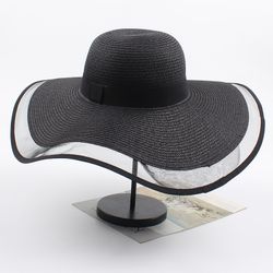 Chapeau de paille de vogue crème solaire de protection contre le soleil pour les s - Newchic - Modalova