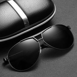 Lunettes de soleil à monture en métal pour hommes avec miroir de grenouille Lunettes de soleil polarisées - Newchic - Modalova