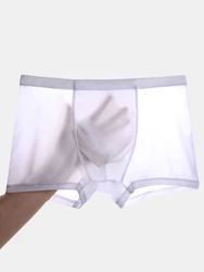 Boxer Soie Glacée Mince Respirant sans Couture Sous-vêtement Taille Basse pour Homme - Newchic - Modalova