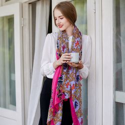 Écharpe d'été respirante à imprimé style ethnique en coton châle décontracté pour voyage écharpe pare-soleil - Newchic - Modalova