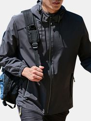 Mens capuche imperméable coupe-vent respirant en plein air randonnée sport veste de course occasionnelle - Newchic - Modalova