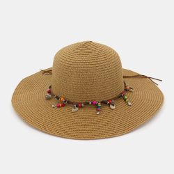 Mode s Sauvages Crème Solaire D'été Chapeaux De Paille Chapeau De Plage Ombre Chapeau De Paille Bord De Mer Vacances Grand Le Chapeau - Newchic - Modalova