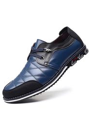 Cuir à carreaux de grande tailles Soft Chaussures décontractées confortables à lacets - Newchic - Modalova