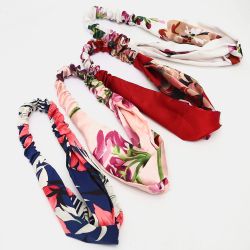 Élastique cheveux Bande mousseline de soie soie bandeau impression bandeau croisé en plein air cheveux accessoires - Newchic - Modalova