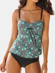 Plus Taille Floral Tankini Polka Dot Spaghetti Straps Cover Belly s Maillots De Bain - Newchic - Modalova
