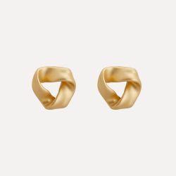 Classique or mat boucles d'oreilles perle anallergique 925 boucles d'oreilles géométriques en argent Sterling Womens - Newchic - Modalova
