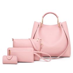 S en faux cuir uni quatre pièces ensemble sac à main sac à bandoulière pochette - Newchic - Modalova