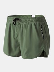 Short de bain avec doublure de compression Doublure respirante anti-humidité Poche à glissière Mini-short de course - Newchic - Modalova