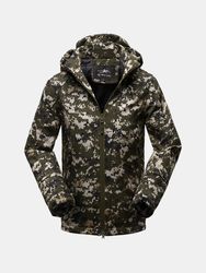 Mens Camo Impression Imperméable Coupe-Vent Capuchon Détachable Épaissie Veste Décontractée À Capuche De Sport En Plein Air - Newchic - Modalova