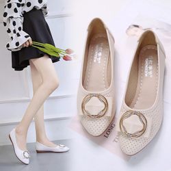 Sandales plates simples chaussures en cuir pour s Season Wild Bow Petites chaussures creuses Soft Chaussures pour s basses et peu profondes - Newchic - Modalova