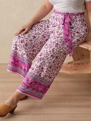 Pantalon décontracté à taille élastique avec taille élastique Plus avec ceinture - Newchic - Modalova